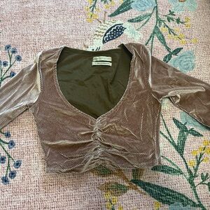 Urban Outfitters Velvet Long Sleeve Top